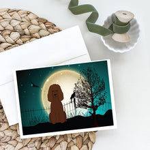 Load image into Gallery viewer, Halloween Scary Irish Water Spaniel Greeting Cards -  Blank Note Cards – 8-Pack of Artist-Designed Cards with Envelopes
