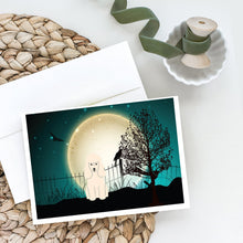 Load image into Gallery viewer, Halloween Scary Poodle White Greeting Cards -  Blank Note Cards – 8-Pack of Artist-Designed Cards with Envelopes