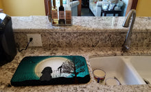 Load image into Gallery viewer, Halloween Scary Poodle Black Dish Drying Mat – Absorbent, Artistic Kitchen Essentials BB2261DDM