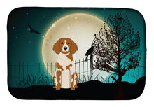 Load image into Gallery viewer, Halloween Scary Brittany Spaniel Dish Drying Mat – Absorbent, Artistic Kitchen Essentials BB2262DDM