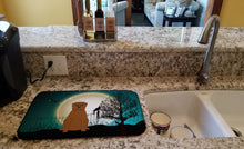 Load image into Gallery viewer, Halloween Scary Dogue de Bourdeaux Dish Drying Mat – Absorbent, Artistic Kitchen Essentials BB2263DDM