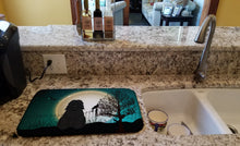 Load image into Gallery viewer, Halloween Scary Bouvier des Flandres Dish Drying Mat – Absorbent, Artistic Kitchen Essentials BB2264DDM
