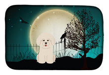Load image into Gallery viewer, Halloween Scary Bichon Frise Dish Drying Mat – Absorbent, Artistic Kitchen Essentials BB2265DDM