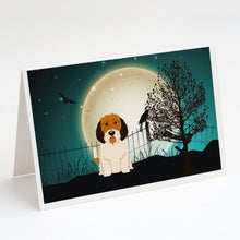 Load image into Gallery viewer, Halloween Scary Petit Basset Griffon Veenden Greeting Cards -  Blank Note Cards – 8-Pack of Artist-Designed Cards with Envelopes