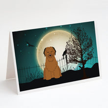 Load image into Gallery viewer, Halloween Scary Briard Brown Greeting Cards -  Blank Note Cards – 8-Pack of Artist-Designed Cards with Envelopes