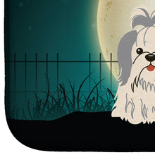 Load image into Gallery viewer, Halloween Scary Shih Tzu Silver White Dish Drying Mat – Absorbent, Artistic Kitchen Essentials BB2275DDM