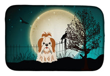 Load image into Gallery viewer, Halloween Scary Shih Tzu Red White Dish Drying Mat – Absorbent, Artistic Kitchen Essentials BB2277DDM