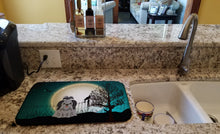 Load image into Gallery viewer, Halloween Scary Shih Tzu Black Silver Dish Drying Mat – Absorbent, Artistic Kitchen Essentials BB2279DDM