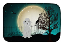 Load image into Gallery viewer, Halloween Scary Bedlington Terrier Blue Dish Drying Mat – Absorbent, Artistic Kitchen Essentials BB2280DDM