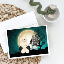 Load image into Gallery viewer, Halloween Scary Old English Sheepdog Greeting Cards -  Blank Note Cards – 8-Pack of Artist-Designed Cards with Envelopes