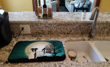 Load image into Gallery viewer, Halloween Scary Smooth Fox Terrier Dish Drying Mat – Absorbent, Artistic Kitchen Essentials BB2288DDM