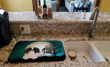 Load image into Gallery viewer, Halloween Scary Pekingnese Black White Dish Drying Mat – Absorbent, Artistic Kitchen Essentials BB2295DDM