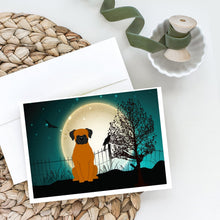 Load image into Gallery viewer, Halloween Scary Fawn Boxer Greeting Cards -  Blank Note Cards – 8-Pack of Artist-Designed Cards with Envelopes
