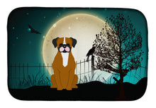 Load image into Gallery viewer, Halloween Scary Flashy Fawn Boxer Dish Drying Mat – Absorbent, Artistic Kitchen Essentials BB2306DDM