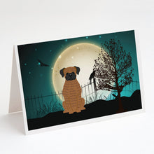 Load image into Gallery viewer, Halloween Scary Brindle Boxer Greeting Cards -  Blank Note Cards – 8-Pack of Artist-Designed Cards with Envelopes