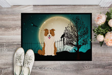 Load image into Gallery viewer, Halloween Scary Border Collie Red White Doormat - 24x36 Decorative Floor Mat – Indoor/Outdoor Rug with Artistic Flair BB2309JMAT