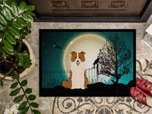 Load image into Gallery viewer, Halloween Scary Border Collie Red White Doormat - 24x36 Decorative Floor Mat – Indoor/Outdoor Rug with Artistic Flair BB2309JMAT