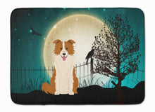 Load image into Gallery viewer, Halloween Scary Border Collie Red White Machine Washable Memory Foam Mat BB2309RUG
