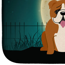Load image into Gallery viewer, Halloween Scary  English Bulldog Red White Dish Drying Mat – Absorbent, Artistic Kitchen Essentials BB2310DDM