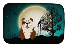 Load image into Gallery viewer, Halloween Scary  English Bulldog Brindle White Dish Drying Mat – Absorbent, Artistic Kitchen Essentials BB2311DDM