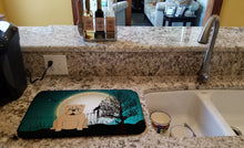 Load image into Gallery viewer, Halloween Scary  English Bulldog Fawn Dish Drying Mat – Absorbent, Artistic Kitchen Essentials BB2314DDM