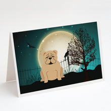 Load image into Gallery viewer, Halloween Scary  English Bulldog Fawn Greeting Cards -  Blank Note Cards – 8-Pack of Artist-Designed Cards with Envelopes