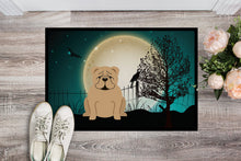 Load image into Gallery viewer, Halloween Scary  English Bulldog Fawn Doormat - 24x36 Decorative Floor Mat – Indoor/Outdoor Rug with Artistic Flair BB2314JMAT