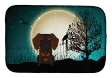 Load image into Gallery viewer, Halloween Scary Wire Haired Dachshund Chocolate Dish Drying Mat – Absorbent, Artistic Kitchen Essentials BB2319DDM