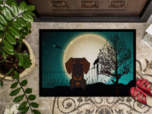 Load image into Gallery viewer, Halloween Scary Wire Haired Dachshund Chocolate Doormat - 24x36 Decorative Floor Mat – Indoor/Outdoor Rug with Artistic Flair BB2319JMAT
