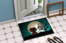 Load image into Gallery viewer, Halloween Scary Wire Haired Dachshund Chocolate Doormat - 24x36 Decorative Floor Mat – Indoor/Outdoor Rug with Artistic Flair BB2319JMAT