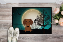 Load image into Gallery viewer, Halloween Scary Dachshund Red Brown Doormat - 24x36 Decorative Floor Mat – Indoor/Outdoor Rug with Artistic Flair BB2320JMAT
