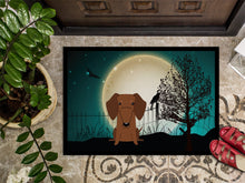 Load image into Gallery viewer, Halloween Scary Dachshund Red Brown Doormat - 24x36 Decorative Floor Mat – Indoor/Outdoor Rug with Artistic Flair BB2320JMAT