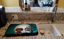 Load image into Gallery viewer, Halloween Scary Dachshund Chocolate Dish Drying Mat – Absorbent, Artistic Kitchen Essentials BB2321DDM