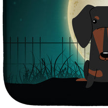 Load image into Gallery viewer, Halloween Scary Dachshund Black Tan Dish Drying Mat – Absorbent, Artistic Kitchen Essentials BB2322DDM