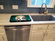 Load image into Gallery viewer, Halloween Scary Bull Terrier Black White Dish Drying Mat – Absorbent, Artistic Kitchen Essentials BB2323DDM