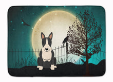 Load image into Gallery viewer, Halloween Scary Bull Terrier Black White Machine Washable Memory Foam Mat BB2323RUG