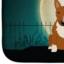 Load image into Gallery viewer, Halloween Scary Bull Terrier Red Dish Drying Mat – Absorbent, Artistic Kitchen Essentials BB2324DDM