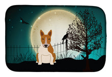 Load image into Gallery viewer, Halloween Scary Bull Terrier Red White Dish Drying Mat – Absorbent, Artistic Kitchen Essentials BB2325DDM