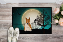 Load image into Gallery viewer, Halloween Scary Bull Terrier Red White Doormat - 24x36 Decorative Floor Mat – Indoor/Outdoor Rug with Artistic Flair BB2325JMAT