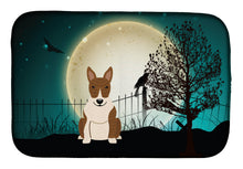 Load image into Gallery viewer, Halloween Scary Bull Terrier Brindle Dish Drying Mat – Absorbent, Artistic Kitchen Essentials BB2327DDM