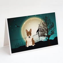 Load image into Gallery viewer, Halloween Scary Bull Terrier Brindle Greeting Cards -  Blank Note Cards – 8-Pack of Artist-Designed Cards with Envelopes