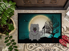 Load image into Gallery viewer, Halloween Scary Chow Chow Blue Doormat - 24x36 Decorative Floor Mat – Indoor/Outdoor Rug with Artistic Flair BB2329JMAT