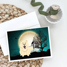 Load image into Gallery viewer, Halloween Scary Chow Chow White Greeting Cards -  Blank Note Cards – 8-Pack of Artist-Designed Cards with Envelopes