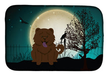Load image into Gallery viewer, Halloween Scary Chow Chow Chocolate Dish Drying Mat – Absorbent, Artistic Kitchen Essentials BB2331DDM