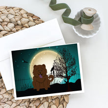 Load image into Gallery viewer, Halloween Scary Chow Chow Chocolate Greeting Cards -  Blank Note Cards – 8-Pack of Artist-Designed Cards with Envelopes