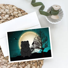 Load image into Gallery viewer, Halloween Scary Chow Chow Black Greeting Cards -  Blank Note Cards – 8-Pack of Artist-Designed Cards with Envelopes