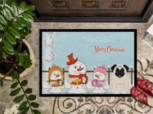 Load image into Gallery viewer, Merry Christmas Carolers Pug Cream Doormat - 24x36 Decorative Floor Mat – Indoor/Outdoor Rug with Artistic Flair BB2335JMAT