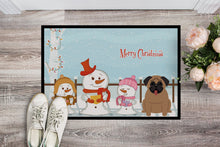 Load image into Gallery viewer, Merry Christmas Carolers Pug Brown Doormat - 24x36 Decorative Floor Mat – Indoor/Outdoor Rug with Artistic Flair BB2336JMAT