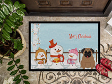 Load image into Gallery viewer, Merry Christmas Carolers Pug Brown Doormat - 24x36 Decorative Floor Mat – Indoor/Outdoor Rug with Artistic Flair BB2336JMAT