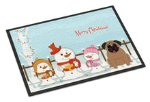 Load image into Gallery viewer, Merry Christmas Carolers Pug Brown Doormat - 24x36 Decorative Floor Mat – Indoor/Outdoor Rug with Artistic Flair BB2336JMAT